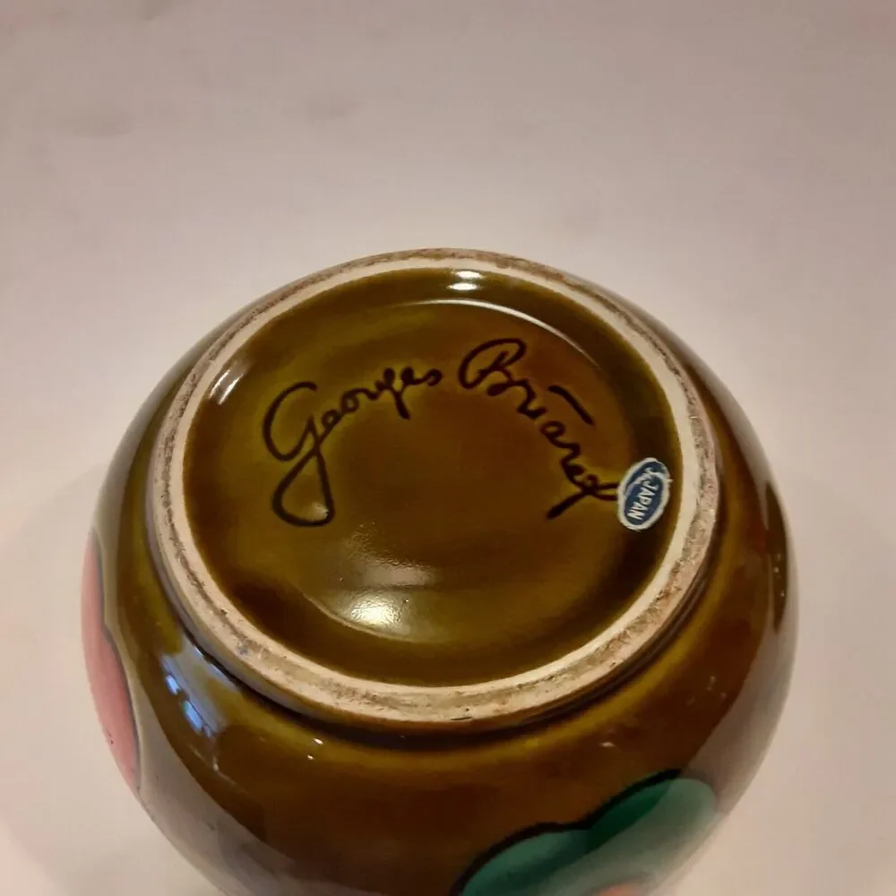 Georges Briard Vintage MCM Sugar Bowl w/lid Flaw Great Decor